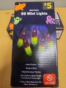lot 71042 image: Dual Color 50 Mini Lights String Indoor Outdoor 10 ft Lighted (2Boxes) - Retail $10