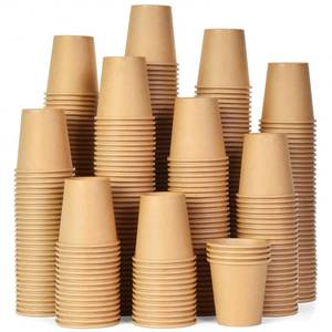 lot 1057 image: Vumdua 500 Pack 3 oz Kraft Paper Cups, Disposable Bathroom Cups, Leak-Free Small Mouthwash Cups, Ideal for Bathroom, Espresso, HotCold Beverage, Snacks