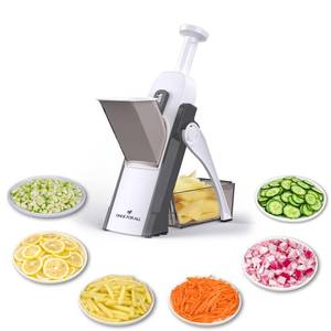 lot 1060 image: ONCE FOR ALL Safe Mandoline Slicer Kitchen, All in 1 Vegetable Slicer, Gray