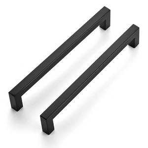 lot 1066 image: Ravinte Matte Black Kitchen Square Cabinet Handles 7-12 Inch 20 Pack