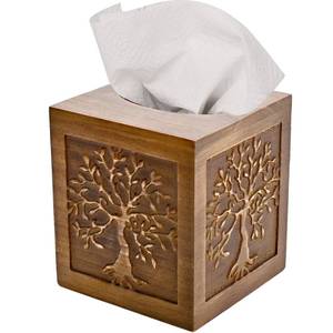 lot 1068 image: SwallowLiving Large Decorative Wooden Tissue Box Cover Square,Brown
