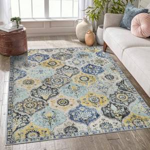 lot 1070 image: Lahome Moroccan Washable Small Area Rug, 3x5 Area Rug for Bedroom Living Room