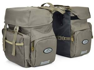 lot 1096 image: FANWU 50L Bike Panniers Bicycle Commuting Bag Waterproof Saddle Bags with Rain Cover for Bicycle Rear Rack Carrier, Support for Width Less Than 7 inches Bike Rack