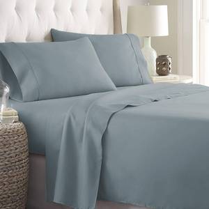 lot 1099 image: Danjor Linens Bed Sheet Set King Size for Hot Sleepers, Hotel Premium Sheets with 4 Pillowcases, Lightweight Brushed Microfiber Deep Pockets, Breathable Cooling 6 Piece Bedding Sets, Spa Blue