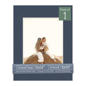lot 2073 image: CountryArtHouse 11x14 Precut Picture Frame Mats, White Core Bevel Cut, Acid Free 4-Ply Mat Board �� Fits 8x10 Photos, Professional Photo Mat Inserts for Frames & Gallery Wall, Navy Blue, 1 Pack