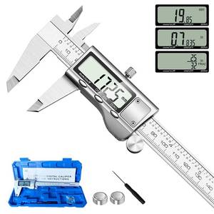 lot 2077 image: Digital Caliper Measuring Tool, Stainless Steel Vernier Caliper Digital Micrometer with Large LCD Screen, Easy Switch from Inch Metric Fraction, 6 Inch Caliper Tool for DIYHousehold