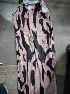 lot 2079 image: Ofeefan ladies black and brown pattern dress size l