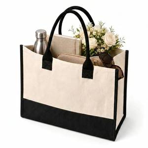 lot 2093 image: Personalized Initial Monogram Utility Grocery & Gift Canvas Tote - Plain