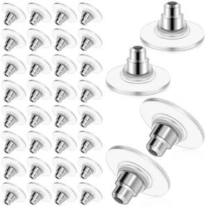 lot 2098 image: A 200 Pcs Earring Backs for Droopy Ears Backs Replacements Earring Backs for Heavy Bullet Clutch(Silver)