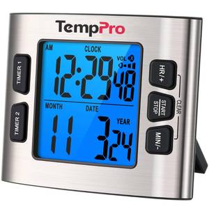 lot 2102 image: TempPro TM02 24H Kitchen Timer with Clock Mode & Dual Digital Timers