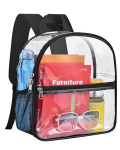lot 2109 image: Paxiland Clear Backpack Stadium Approved, 12x10.5x6 Inches Clear School Bag