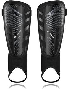 lot 2110 image: Upgraded Soccer Shin Guards Pad for Kids Youth Adults, CE Certified AirsFish Shin Guard Sleeves Protection Gear for Boys Girls Soccer Games EVA Cushion Reduce Shocks and Injuries (Small, Black)