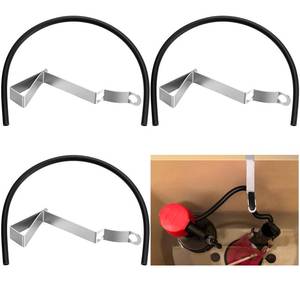 lot 2114 image: Pushglossy 3 Pack Toilet Hose 15 58mm and Clamp Replacement Kit, Black