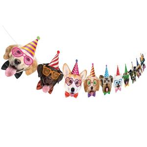 lot 2115 image: Hooqict Dog Birthday Banner Puppy Themed Party Decorations for Backdrop Dog Party Banner Happy Birthday Garland Sign for Boys Girls Kids 1st 2nd 3rd