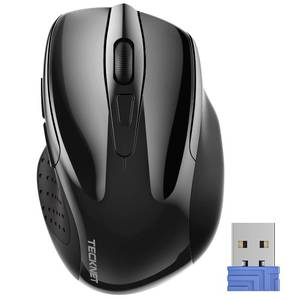 lot 2117 image: TECKNET Wireless Mouse, 2.4G Ergonomic Computer Mouse, 2600 DPI, Black