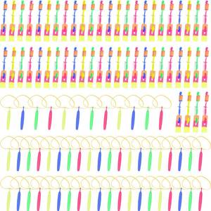 lot 2119 image: Cagemoga 104 Pcs Led Flying Toy Includes 52Pcs Light up Arrow Helicopter and 52Pcs Flying Slingshot for Kids Summer Outdoor Games Birthdays Childrens Day Christmas Party Favors