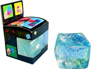 lot 2144 image: Premium Big Block Cube ,Ice Cube Squishies Toys,Durable, Slow-Rebound fingertip Exquisite Spherical ice Cube with boxGift-Ready (Flashing Blue)