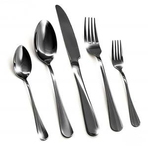 lot 2149 image: A 40 Piece Silverware Set, Kitchen Utensils Set for Restaurant & Home, Stainless Steel Cutlery Set, Flatware Set include Forks, Knives, Spoons, Household Essentials for New Home, Black