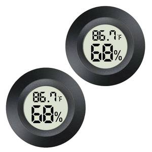lot 2157 image: Meggsi 2 Pack Mini Digital Hygrometer Gauge Indoor Thermometer, LCD Monitor Temperature Outdoor Humidity Meter for Greenhouse Jars Incubators Guitar Case, Fahrenheit (��) or Celsius(��)