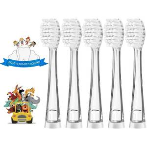 lot 2158 image: TEETECK 5 Pack Kids Toothbrush Replacement Heads Compatible with SEAGO,SG-977,SG-513,SG-2139