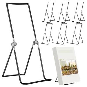 lot 2160 image: Memorywuu 6 Pack 9.17 Inch Large Metal Book Stand for Display Adjustable