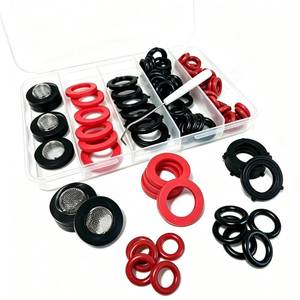lot 2165 image: Pressure Washer O Rings Kit, 5 Sizes (91 PCS) �� Rubber Washers, Garden Hose Washer & Garden Hose Gasket Washers �� for 14, 38 Quick Coupler, M22, Gun, Wand, Tip �� wScreen Filter & Removal Tool
