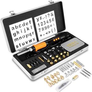 lot 2167 image: VECO-T Upgrade 40Pcs Wood Burning Kit, Craft Pyrography Tools for Beginners, Adults, Engraver, Carver, Adjustable Temp Wood Burning Pen, Ideal for Woodworking, Carving and Leather Craft