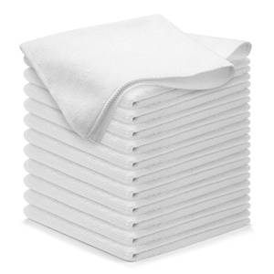 lot 2173 image: USANOOKS Microfiber Cleaning Cloth - White - 12Pcs (12.5x12.5 inch) High Performance - 1200 Washes, Ultra Absorbent Car Towel Traps Grime & Liquid for Streak-Free Mirror Shine - Car Washing Cloth