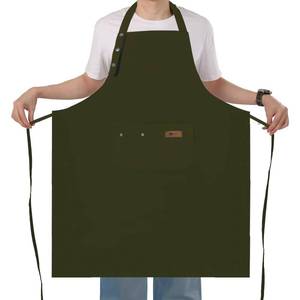 lot 2175 image: Yuubin Extra Large Aprons for Men, Adjustable Button Bib Apron with 3 Pockets Chef Cooking Kitchen Aprons Women,Water & Oil Resistant