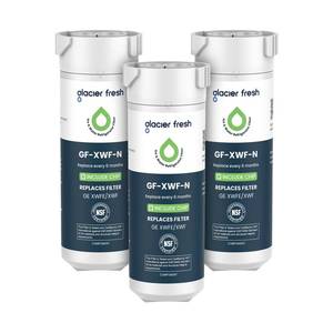 lot 2195 image: GLACIER FRESH XWFE (Built-in CHIP) Refrigerator Water Filter Pack of 3
