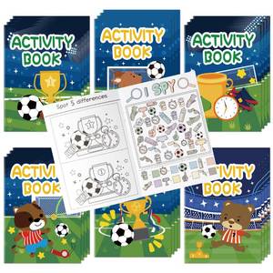 lot 2203 image: Dvbonike 24Pcs Soccer Activity Books Football Mini Fun Games Coloring Book