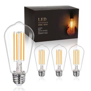 lot 2204 image: BORT 4Pack ST5819 Vintage LED Edison Bulbs, E26 LED Bulb 60 Watt