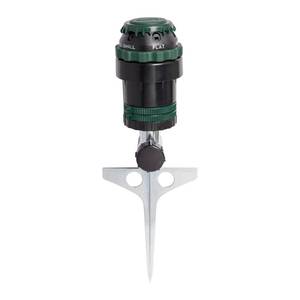 lot 2205 image: Orbit H2O-Six Gear-Drive Sprinkler on Metal T-Spike - Customizable Lawn Watering Coverage - Multi-Pattern Rotating Head with Adjustable Spray Range - Durable Outdoor Yard Irrigation Sprinkler - 58573