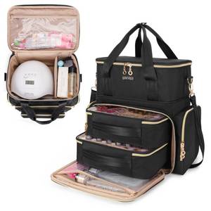lot 5012 image: BAFASO 2-Layer Nail Polish Organizer Bag 70 Bottles