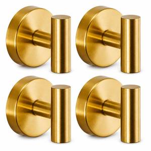 lot 5018 image: Fenas Suction Cup Hooks Brushed Gold Stainless Steel