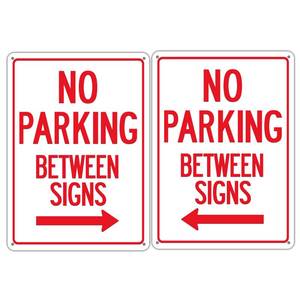 lot 5034 image: ElaraBerry No Parking Between Signs 10 x 14 Inch (2-Pc)