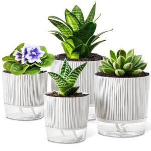 lot 5042 image: Samhe Self-Watering Plant Pots 4-Pack 45.5 Inch