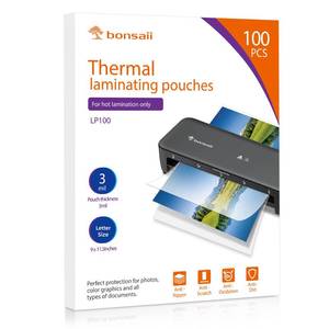 lot 5047 image: Bonsaii 3mil Thermal Laminating Sheets, approximately 100 PCS Letter Size