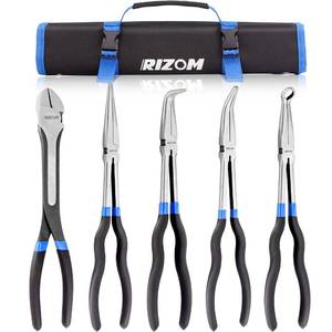 lot 6004 image: Rizom 5-Piece Long Needle Nose Pliers Set, 11 Inch