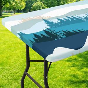 lot 6009 image: Moosfor Printed Spandex Elastic Fitted Tablecloth 6FT