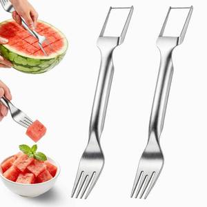 lot 6010 image: Tekloem 2-in-1 Watermelon Cutter & Fork Stainless Steel