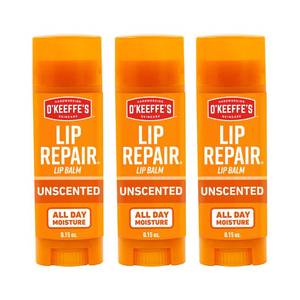 lot 6020 image: OKeeffes Lip Repair Unscented Balm, 2 piece see photos