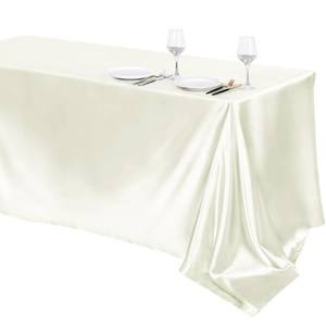 lot 6037 image: TURSTIN Ivory Satin Tablecloth 102 x 58 Inch