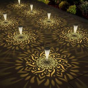 lot 7343 image: gardencave 6 Pack Solar Lights Outdoor Garden Decorative Mandala Solar Garden Lights with Warm Light Waterproof Solar Pathway Landscape Light for Path Patio Backyard Walkway Yard Decor (White)