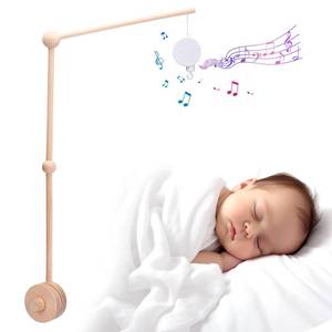 lot 7355 image: WIOSOUL Baby Crib Mobile Arm Wooden Holder with Rotating Music Box