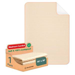 lot 8320 image: KELISITING Incontinence Bed Pads - 55 x 39 Washable Waterproof Underpads (Pack of 1) - Reusable Extra Large 4-Layer Soft Pee Pads for Adults, Women, Elderly - for Sofa, Couch, Furniture