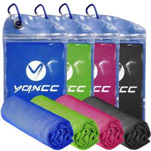 lot 8324 image: YQXCC 4 Pack Cooling Towels (47x12), Ice Cool Towels for Neck & Face