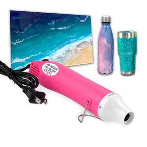 lot 8336 image: Bubble Removing Tool for Epoxy Resin and Acrylic Art, DIY Glitter Tumblers, Specially-Designed Heat Gun for Making Acrylic Resin Travel Mugs Tumblers to Remove Air Bubbles (Pink)