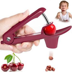 lot 8340 image: Cherry Pitter Olive Pitter Tool, Cherry Pitter Remover, Fruit Pit Core Remover with Space-Saving Lock Design for Make Fresh Cherry Dishes, Cherry Pie and Jam and Cocktail Cherries
