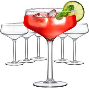 lot 9927 image: Amazing Abby - Courtney - 12-Ounce Plastic Coupe Glasses (Set of 6), Martini Glasses, Champagne Saucers, Reusable, BPA-Free, Shatter-Proof, Dishwasher-Safe, Perfect for Poolside, Outdoors, and More